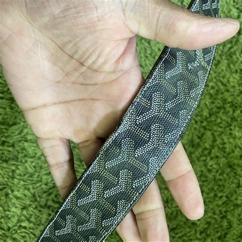 Goyard Men's Black and Tan Belt | Depop