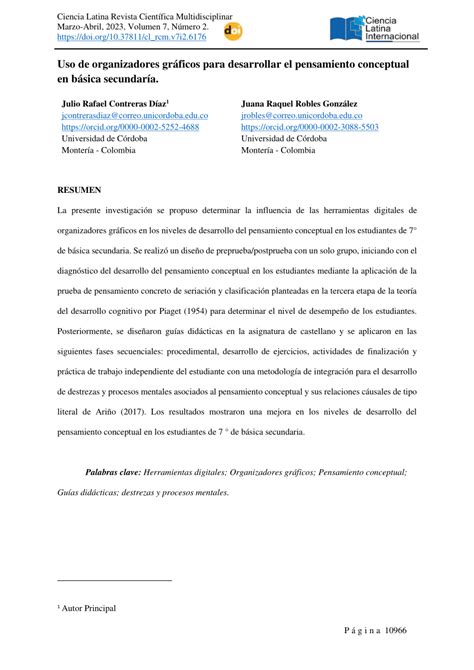 PDF Uso de organizadores gráficos para desarrollar el pensamiento