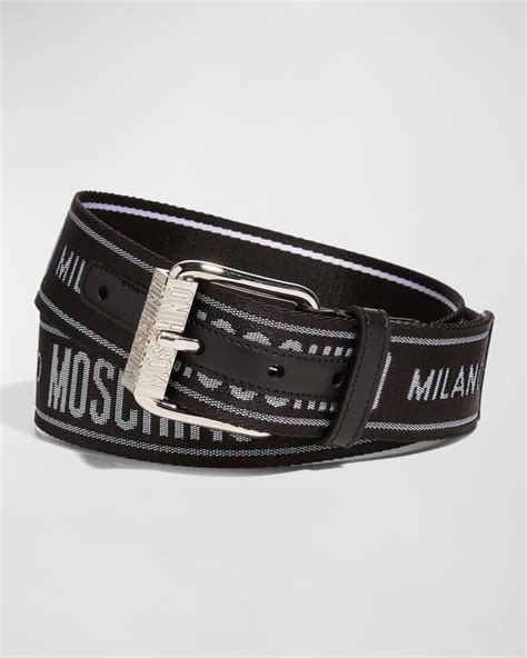 Amiri Mens Leather Logo Belt 4cm Neiman Marcus