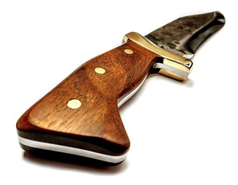 Faca Artesanal Bowie Bushcraft Aço 1075 Full Tang Jacarandá R 266 43