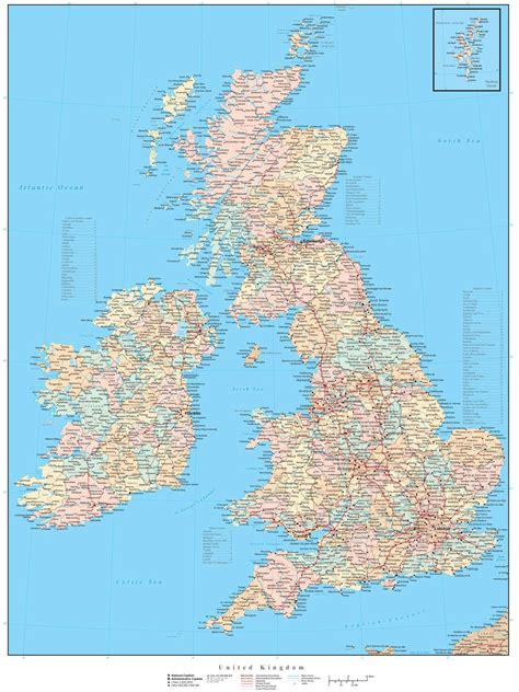 United Kingdom Map With Counties