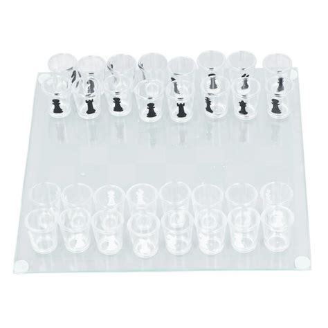 Shot Glass Chess Set Drinking Game Set Chess Board with Shot Glass ...