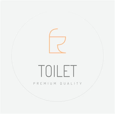 Minimal Toilet Logo Isolated Logo On Cream Background Toilet Bowl