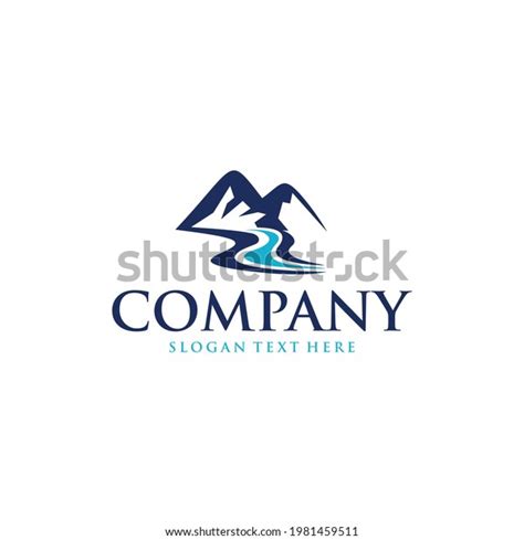 Mountain River Vector Logo Design Stock Vector (Royalty Free ...