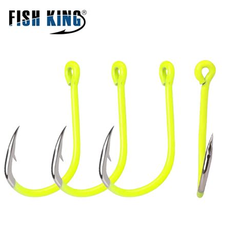 Fish King Pcs Box Iseama Fishing Hook Barbed High Carbon Steel Yellow