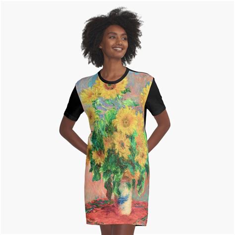 Vestido Camiseta Ramo De Girasoles Pintura De Claude Monet