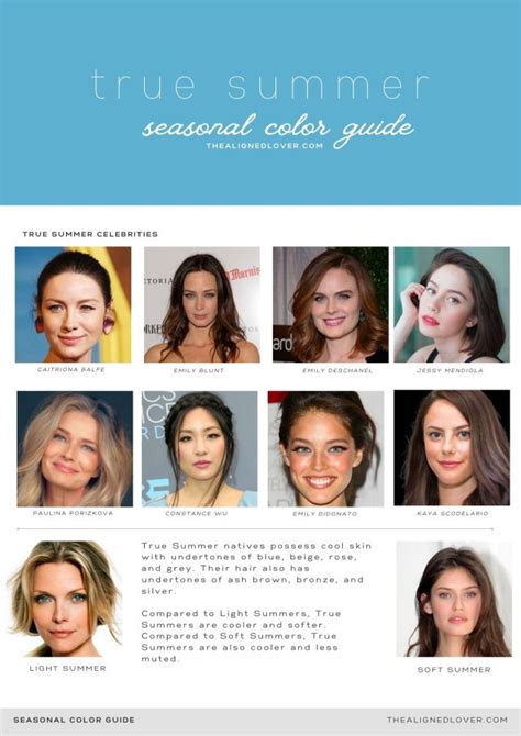 Guide To The True Summer Seasonal Color Palette The Aligned Lover