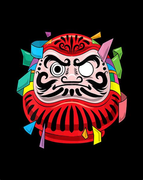 Japanese Good Luck Symbol Daruma Doll Gift Items Digital Art By Linh Nguyen