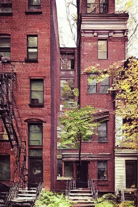 A Ramshackle Manhattan Brick Brownstone Deep In Stable Diffusion