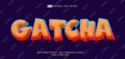 Premium Psd Editable Text Gatcha 3d Style Effect