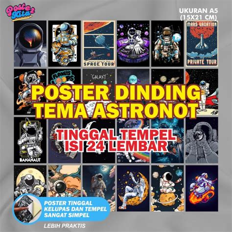 Poster Astronot Poster Dinding Kamar Nasa Sticker Dinding Kamar