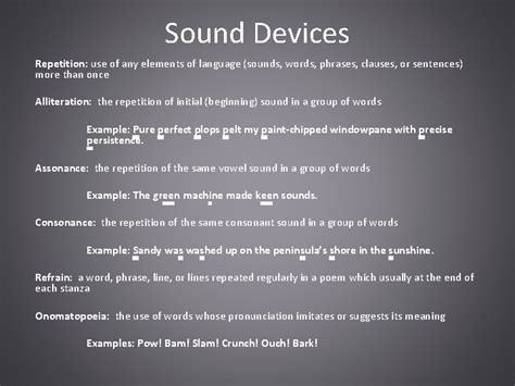 Sound Devices Repetition Use Of Any Elements Of