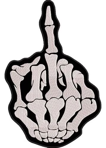 Back Patch Bordado Finger Fuck You x cm Cód Punk Parcelamento sem juros