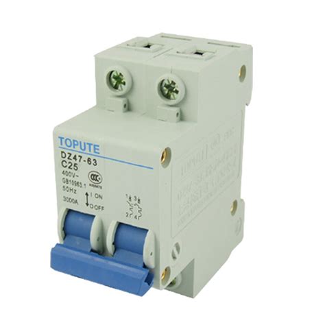 3000A Breaking Capacity 25A Rated Current Double Pole MCB Mini Circuit