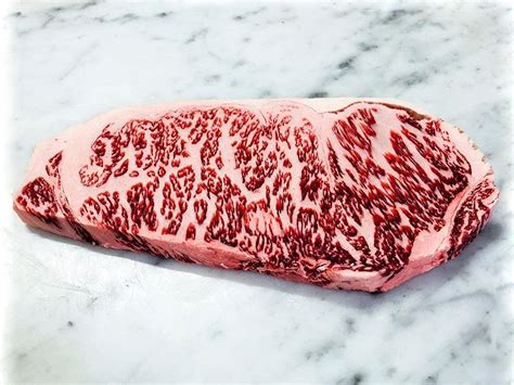 Japanese A5 Wagyu Hyogo Wine Fed Ribeye Steak Bms 14 16 Oz