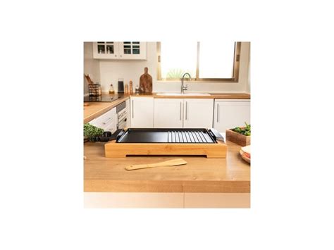 Plancha Lectrique Cecotec Tasty Grill Bamboo Black Bois W