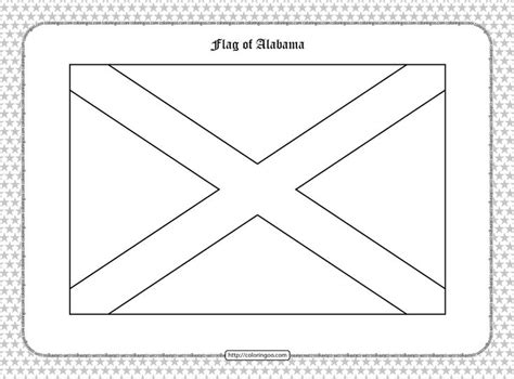 Printable Flag Of Alabama Outline Coloring Page Coloring Pages Happy