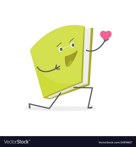 Cartoon color loving book emoji character person Vector Image