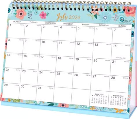 Desk Calendar Standing Flip Desktop Calendar With