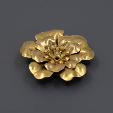 Brass Flower Raw Brass Riveted Flower 3d Brass Flower Etsy