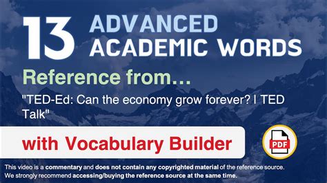 Advanced Academic Words Ref From Ted Ed Can The Economy Grow