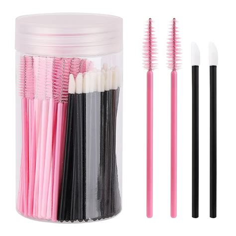 100 Pcs Spoolies Mascara Wands And Lip Brushes Wands Disposable Eyelash Brushes Lipstick Tester