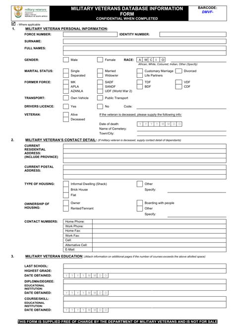 List Of Veterans Forms Online Printable