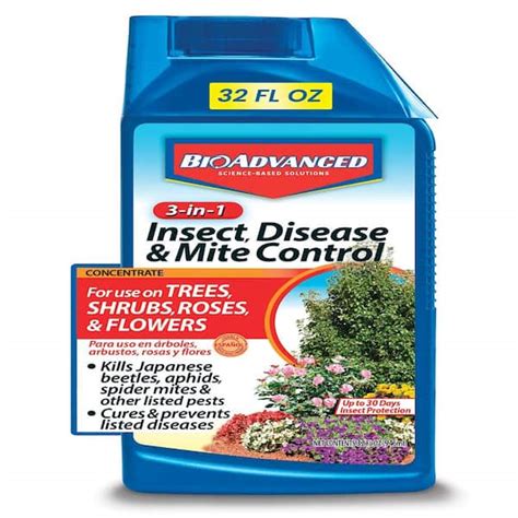 Bioadvanced 32 Oz Concentrate 3 In 1 Insect Disease And Mite Control