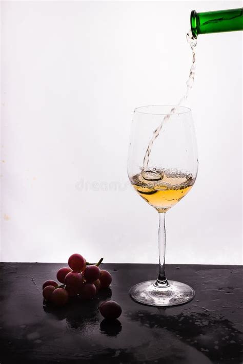 Flowing Wine On White Background And Grape Stock Image Image Of