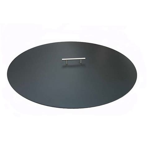 Aluminum Fire Pit Cover Round │Black Finish Stainless Handle