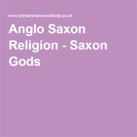 Anglo Saxon Religion - Saxon Gods | Anglo saxon, Saxon, Religion