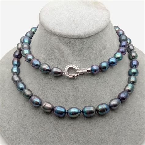 Lua Cm Schwarz Perlen Kette Collier Style Echt Perle Noir Kaufen