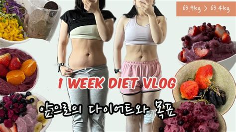 Eng Diet Vlog 오랜만에 입이터진 일주일 오랜 다이어터의 목표ㅣ바나나 아이스크림 각종 과일 오레오 쉐이크