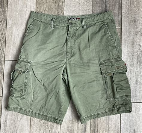 Quicksilver Vintage Cargo Shorts Mens Size 33 Militar Gem