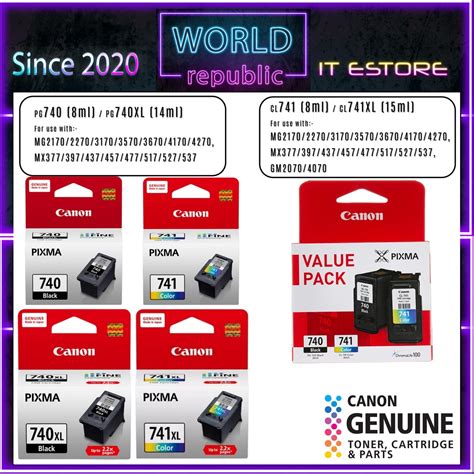 Canon 100 ORIGINAL CANON PG 740 CL 741 Single Pack Ink Cartridge