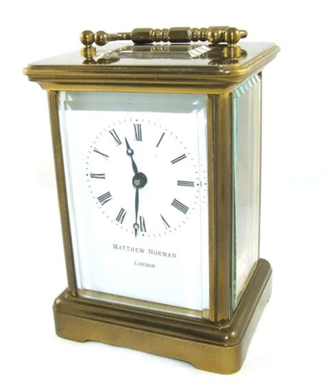 MATTHEW NORMAN LONDON SWISS MADE Brass Carriage Clock With Key