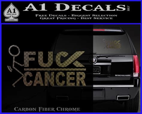 Fuck Cancer Ribbon Decal Sticker Stick Figure A1 Decals