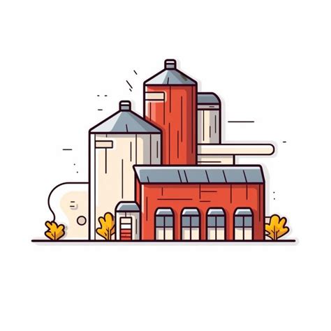 Premium AI Image A Red Building With A Silo And Two Silos On Top