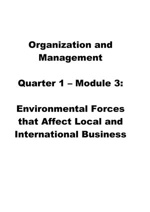 ABM Org Mgt Q1 Module 1 Organization And Management Quarter 1