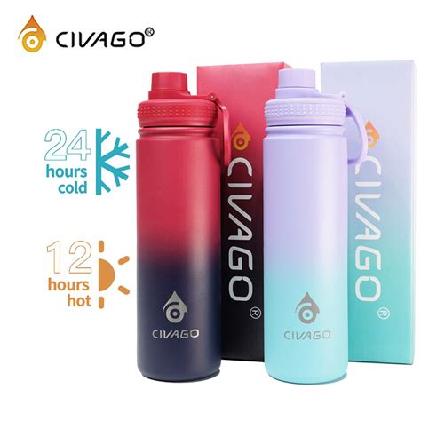 Civago（18oz22oz32oz40oz）wide Mouth With Cap Lid Vacuum Insulated