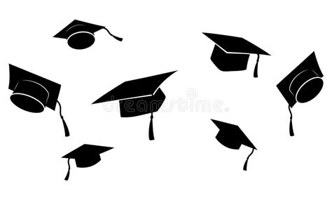 Flying Graduation Cap Silhouette