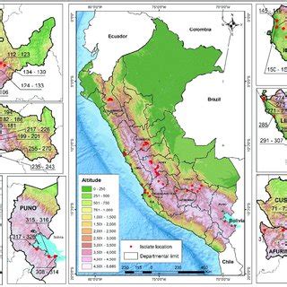 Map of sample collection sites in the Andean Highlands showing where ...