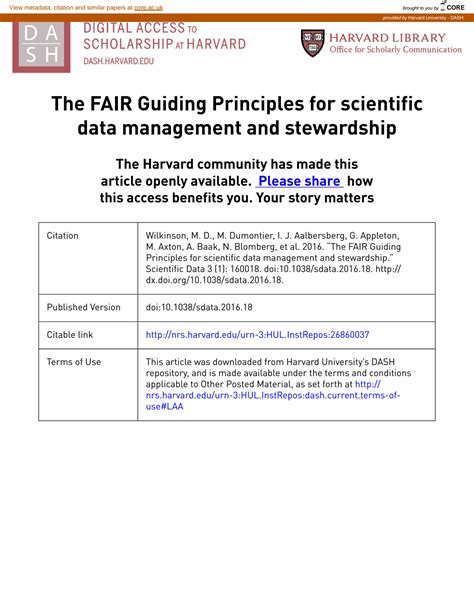 Solution The Fair Guiding Principles For Scientific Data Management