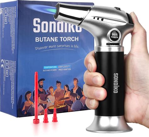 Sondiko Kitchen Torch S901 Blow Torch Refillable Butane Torch With