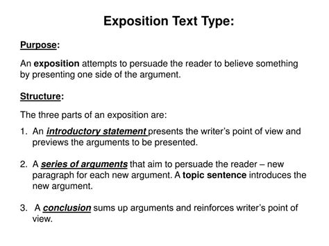 exposition text type purpose powerpoint