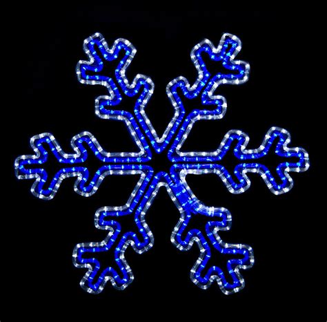 2' Blue and White LED Snowflake with Controller Snowflake Christmas Lights, White Christmas ...