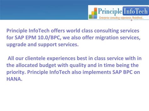 SAP BPC SAP BUSINESS PLANNING CONSOLIDATION BPC SERVICES PPT