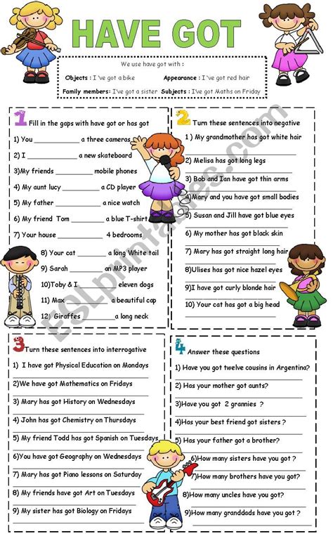 Have Got Mixed Esl Worksheet By Vampire Girl 22