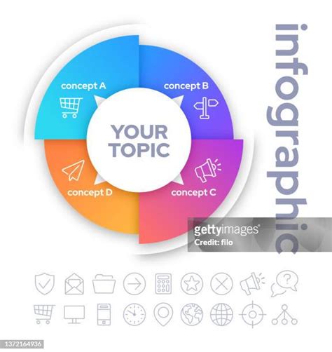 Four Part Infographic Circle Photos And Premium High Res Pictures