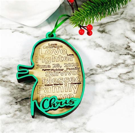 Anatomical Kidney Christmas Ornaments Kidney Ornament Personalized